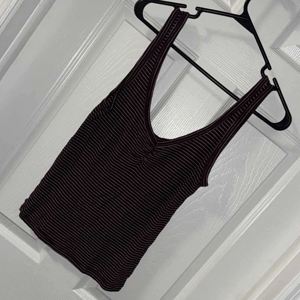 American Eagle Outfitters Black and White Striped Tank Top